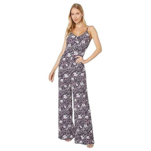 NWT bobi Los Angeles Printed Crepe Smocked Back Jumpsuit, Size Medium - Picture 5 of 8